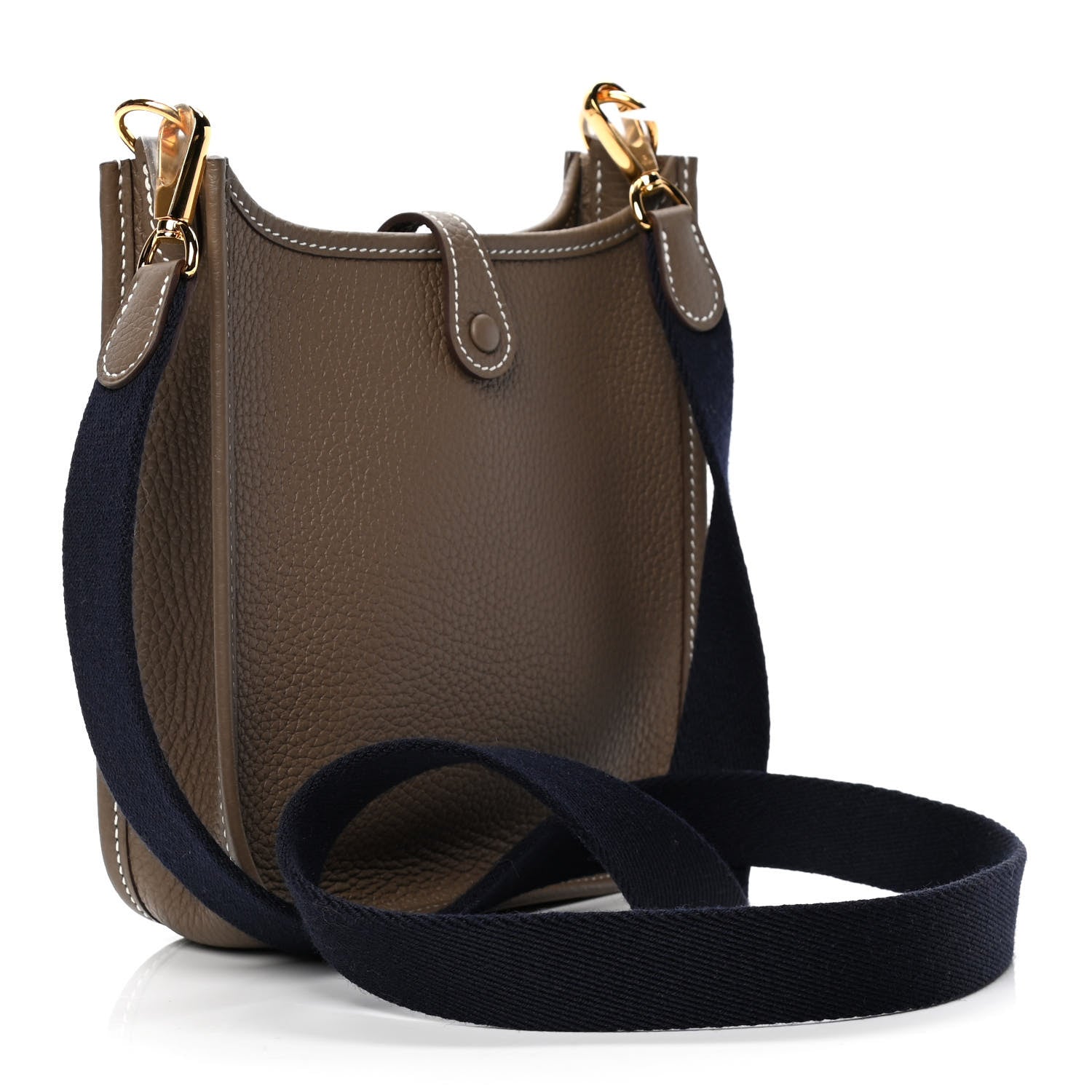 Hermes Taurillon Clemence Amazone Evelyne TPM Etoupe Bleu Indigo 2 of 4