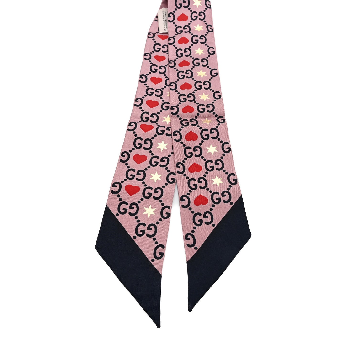 Silk Twill Big Dimmy Neck Bow Scarf Pink Blue
