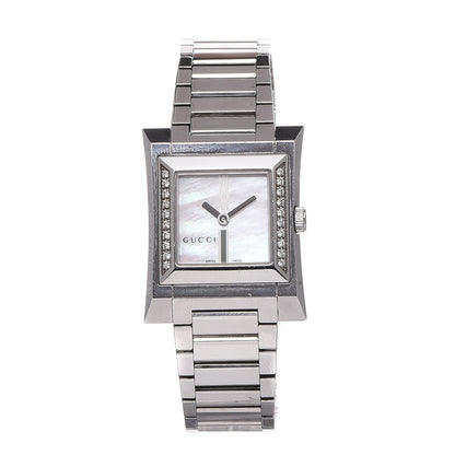 Gucci Stainless Steel Diamond Mother of Pearl 23mm 111L Quartz Watch 1 of 8