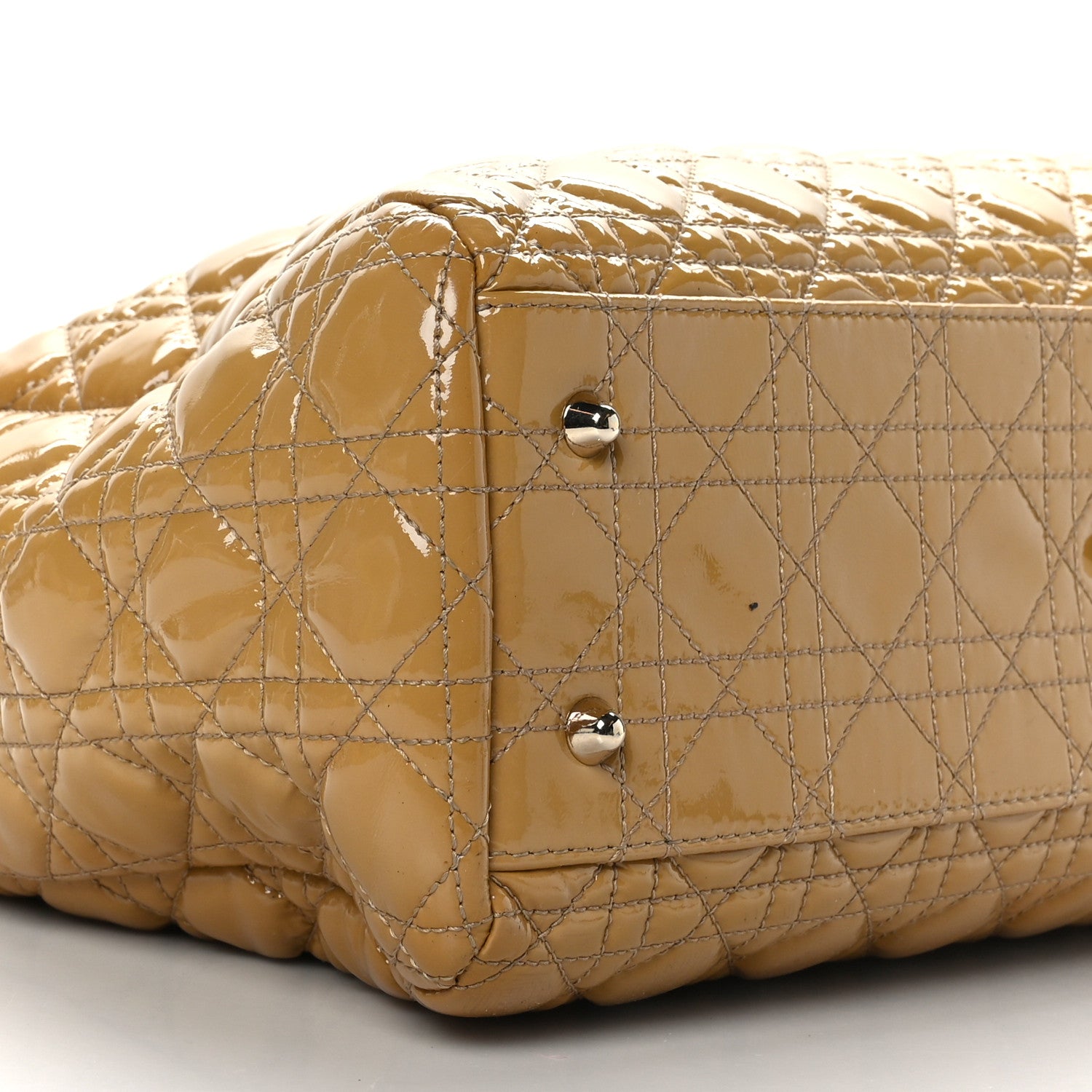 Christian Dior Patent Cannage Large Dior Soft Shopping Tote Beige 10 of 10