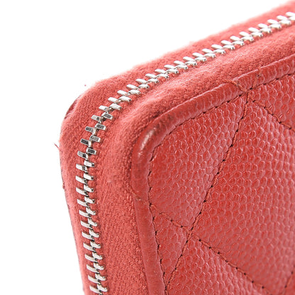 Chanel Caviar Quilted Zip Coin Purse Red 11 of 14