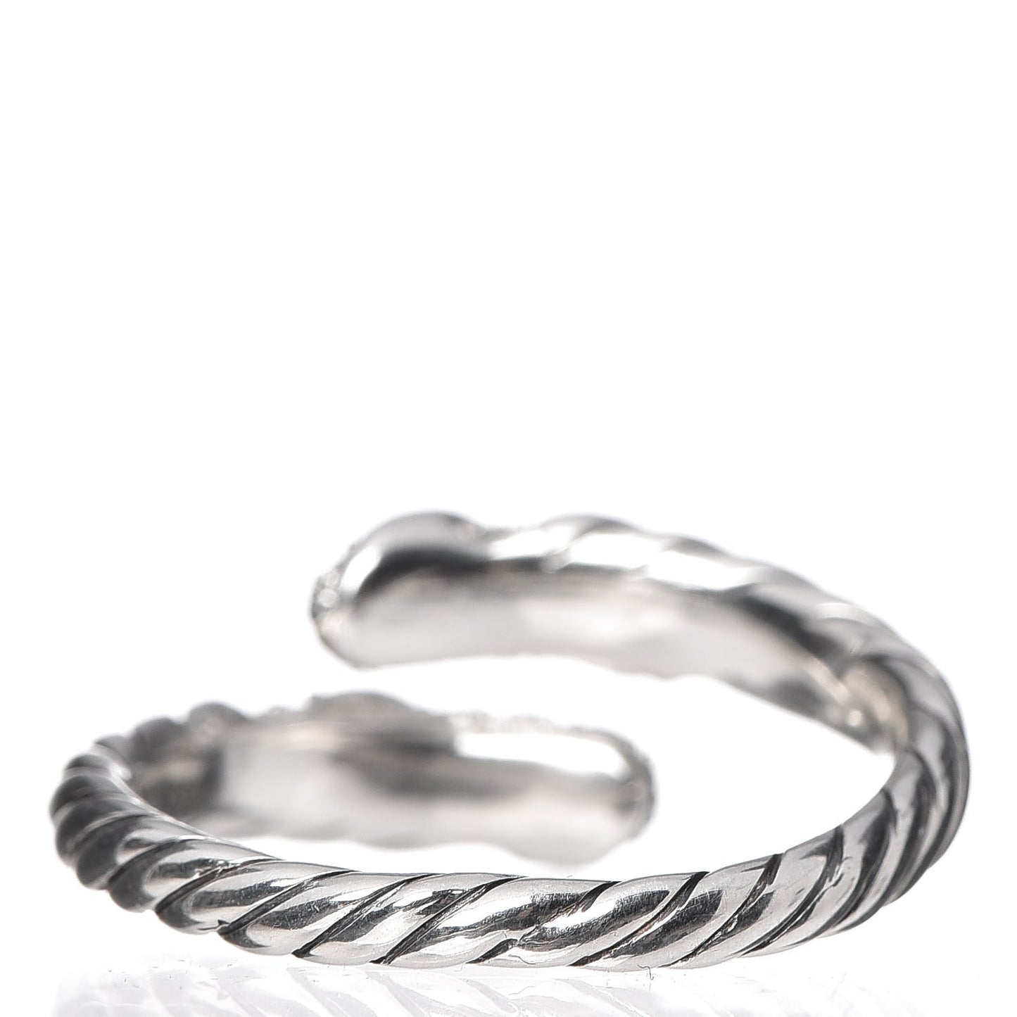 Sterling Silver Diamond 10mm Willow Open Single Row Ring 58 8.25