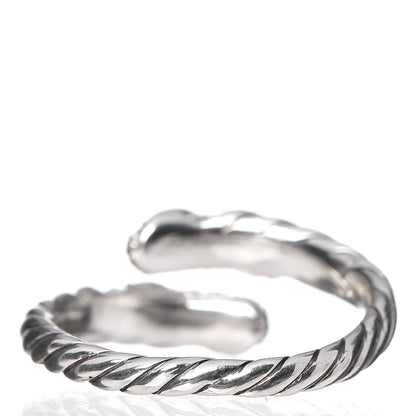 David Yurman Sterling Silver Diamond 10mm Willow Open Single Row Ring 58 8.25 3 of 4