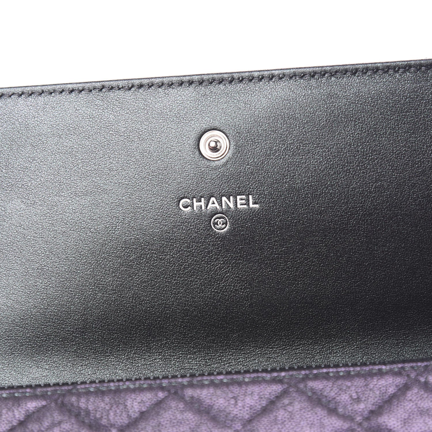 Chanel Iridescent Caviar Quilted Classic Pouch Clutch Black 7 of 12