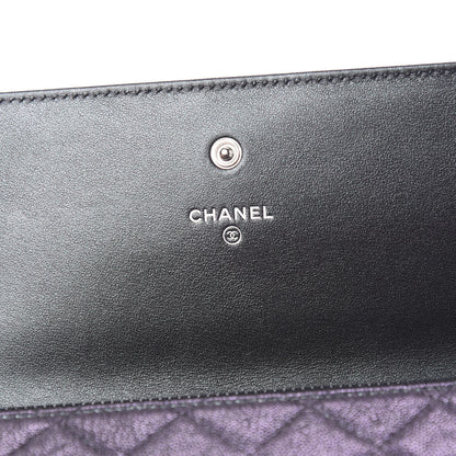 Chanel Iridescent Caviar Quilted Classic Pouch Clutch Black 7 of 12
