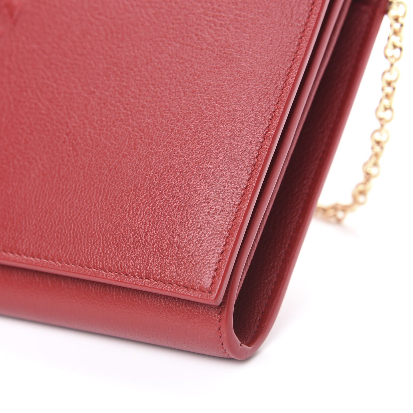 Calfskin Belle de Jour Chain Clutch Rouge Orient