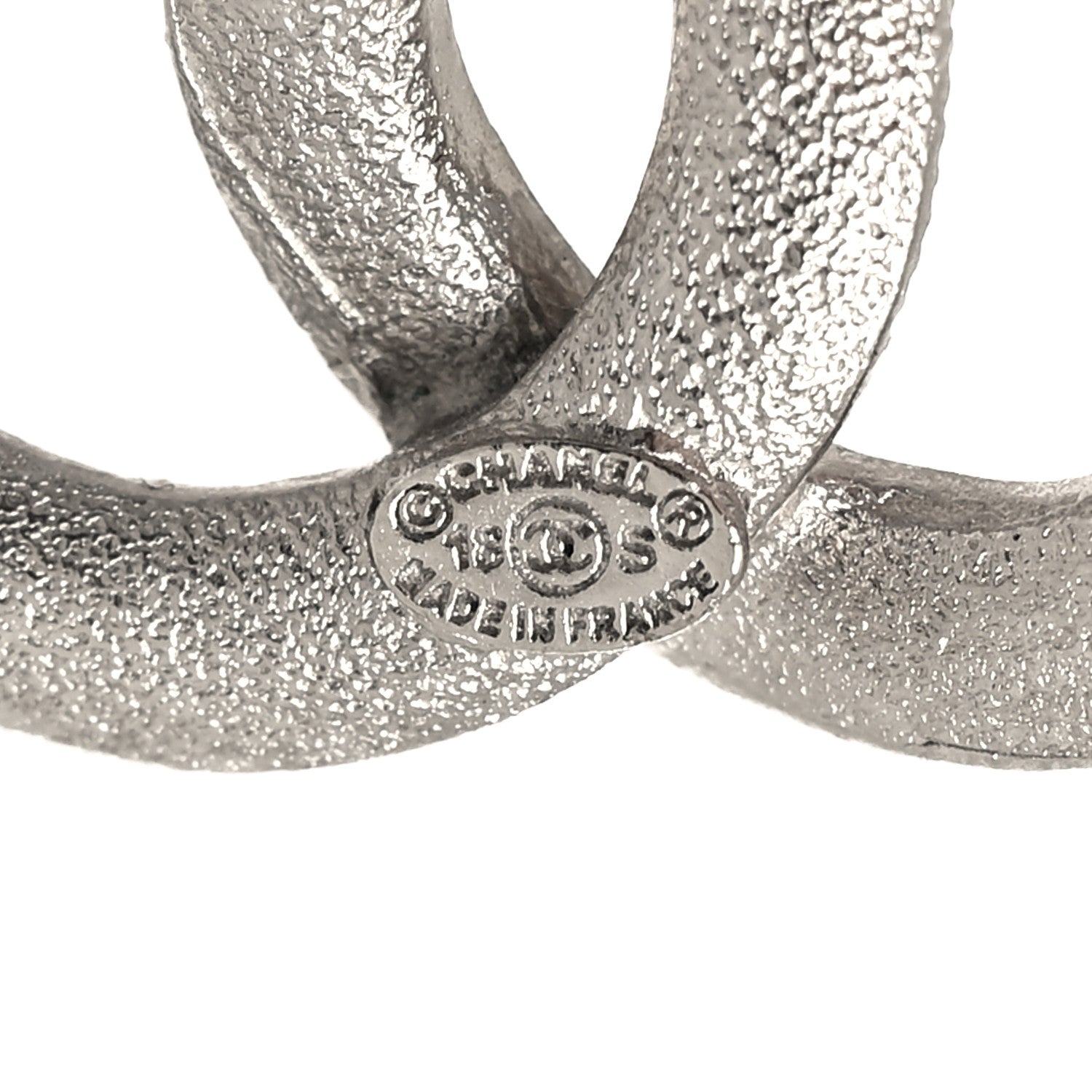Chanel Crystal Baguette CC Drop Earrings Silver 4 of 5