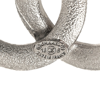 Chanel Crystal Baguette CC Drop Earrings Silver 4 of 5