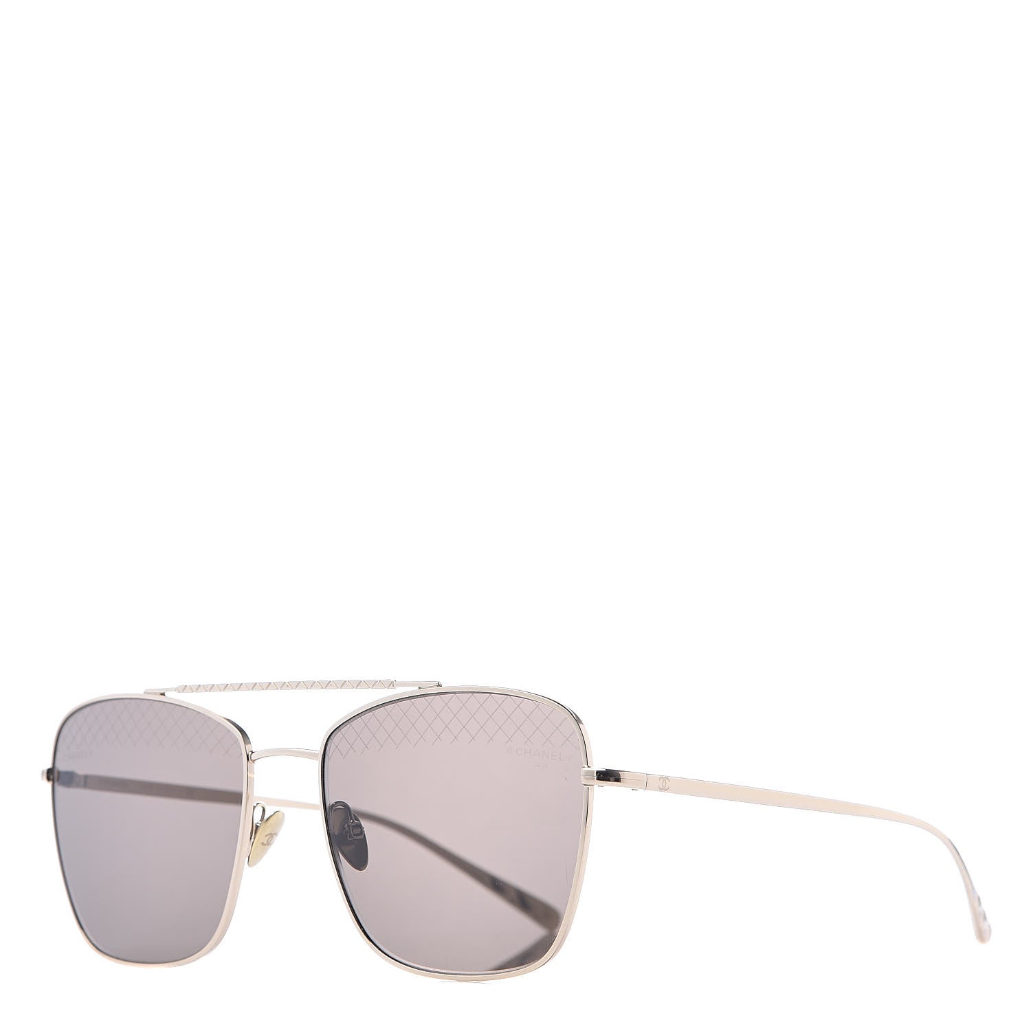 Chanel Metal Pilot Sunglasses 4256 Gold Grey 1 of 7
