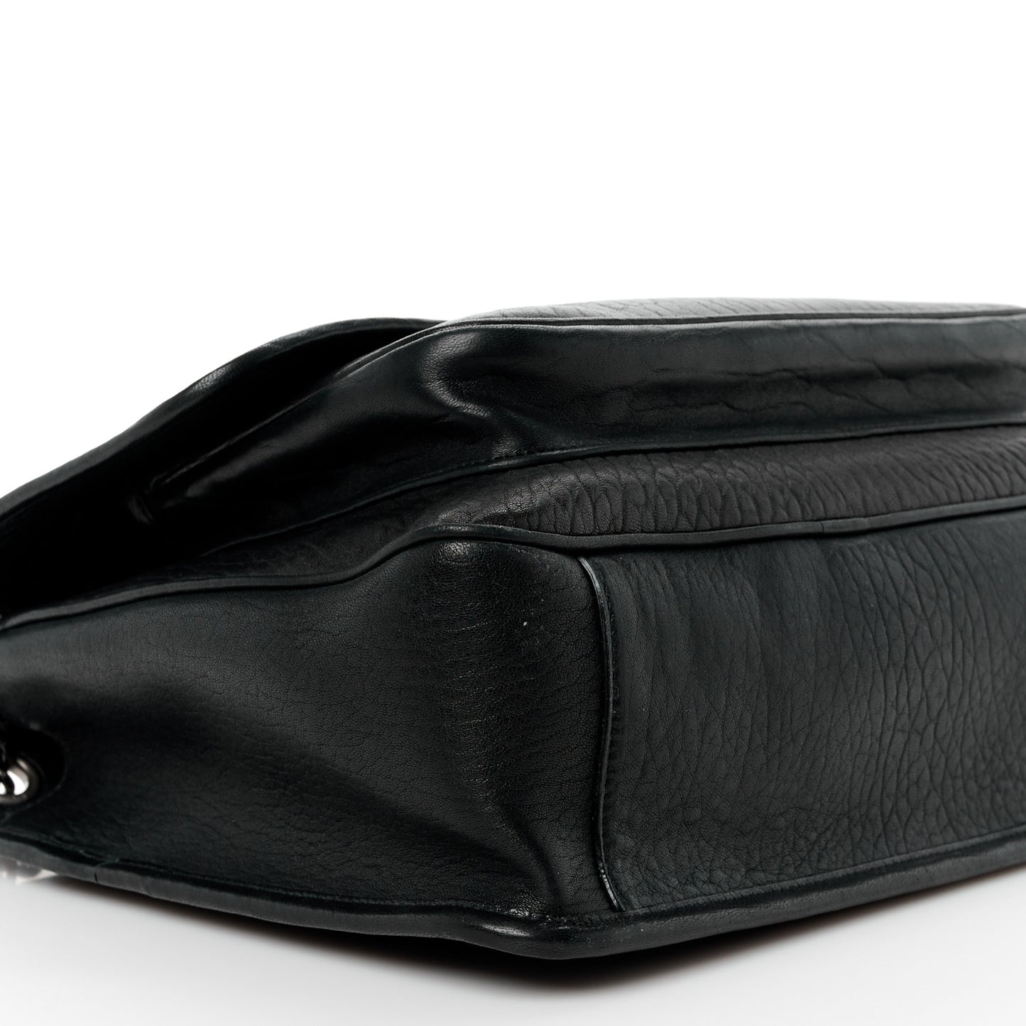 Grained Lambskin Monogram Large Niki Chain Satchel Black