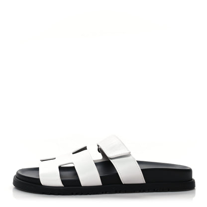 Hermes Calfskin Womens Chypre Sandals 40 White 1 of 10