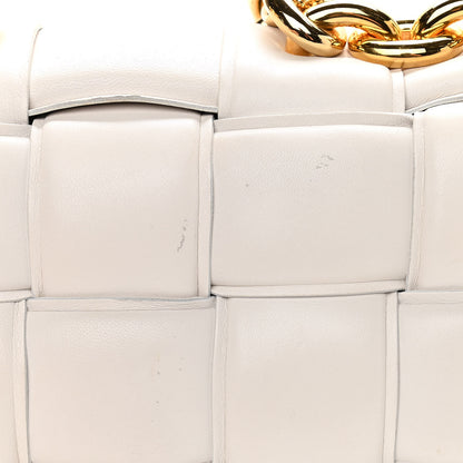 Bottega Veneta Lambskin Maxi Intreccio Padded Chain Cassette Crossbody Bag White 9 of 9