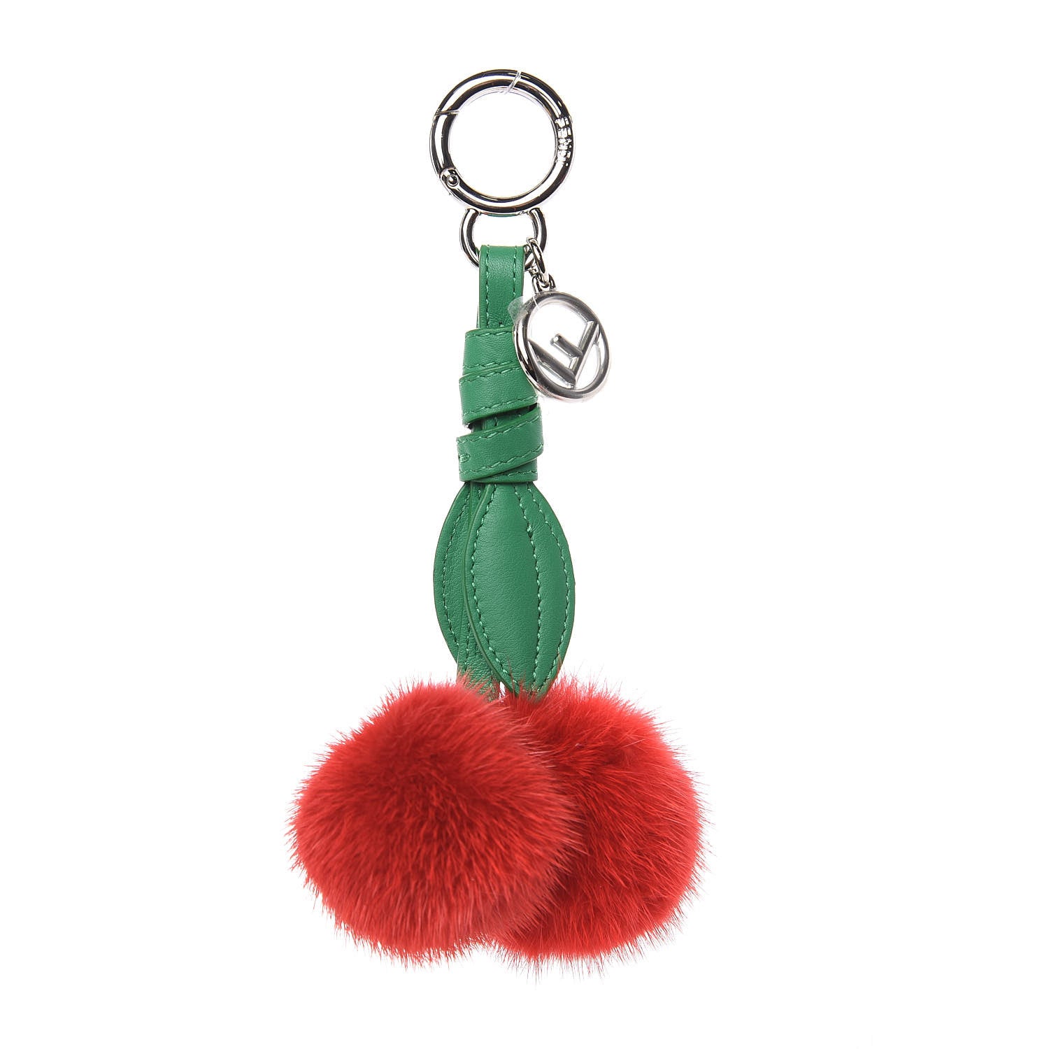 Fendi Mink Fur Vitello Dolce F is Fendi Cherry Bag Charm