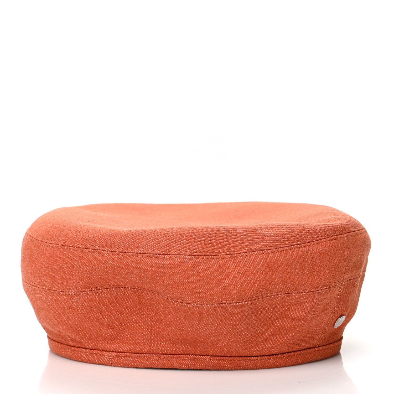 Hermes Denim Saint Honore Cliquetis Beret Hat 57 Orange Meranti 4 of 9