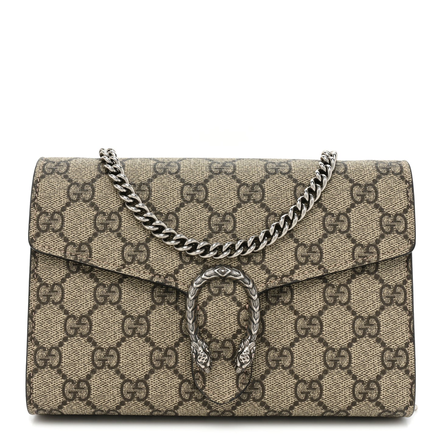 GG Supreme Monogram Mini Dionysus Chain Wallet Beige Taupe