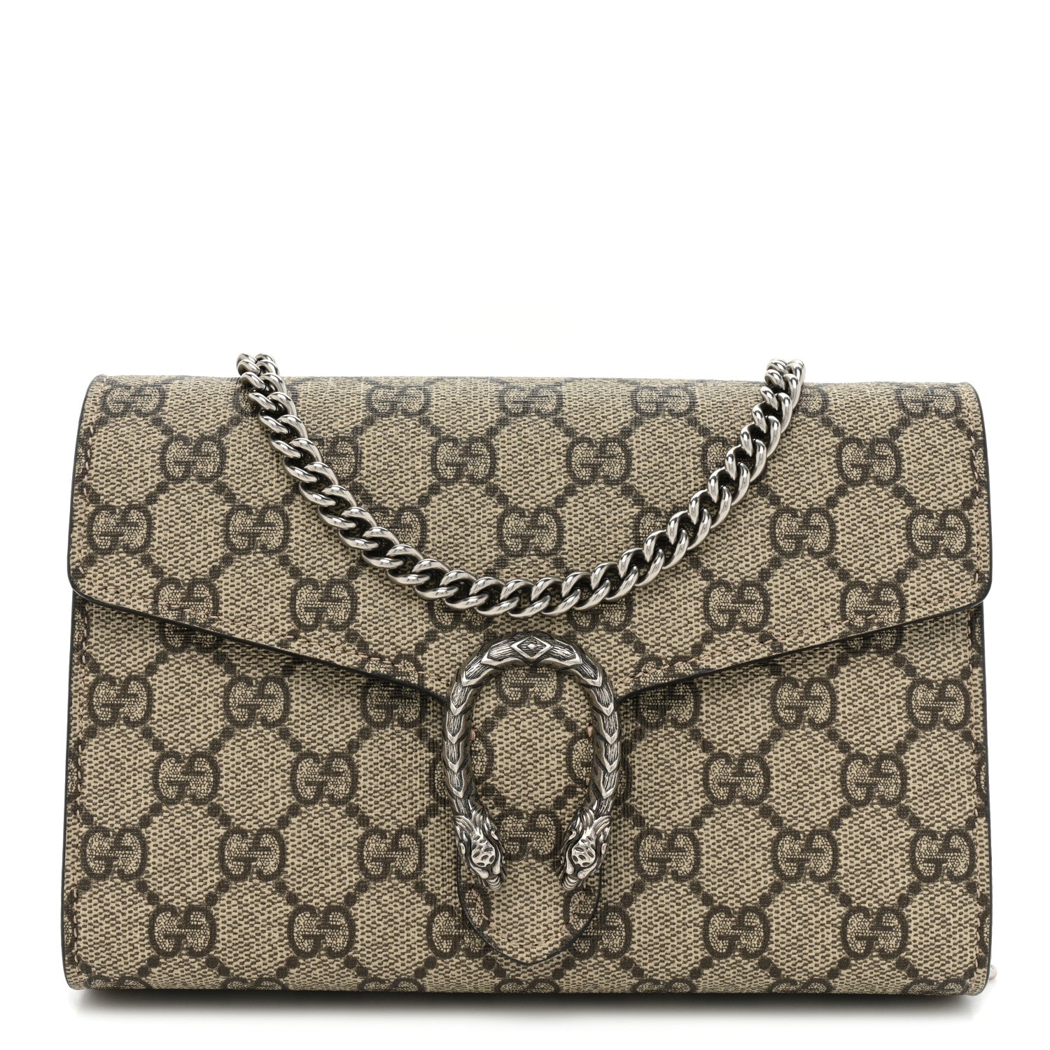 Gucci GG Supreme Monogram Mini Dionysus Chain Wallet Beige Taupe 1 of 15