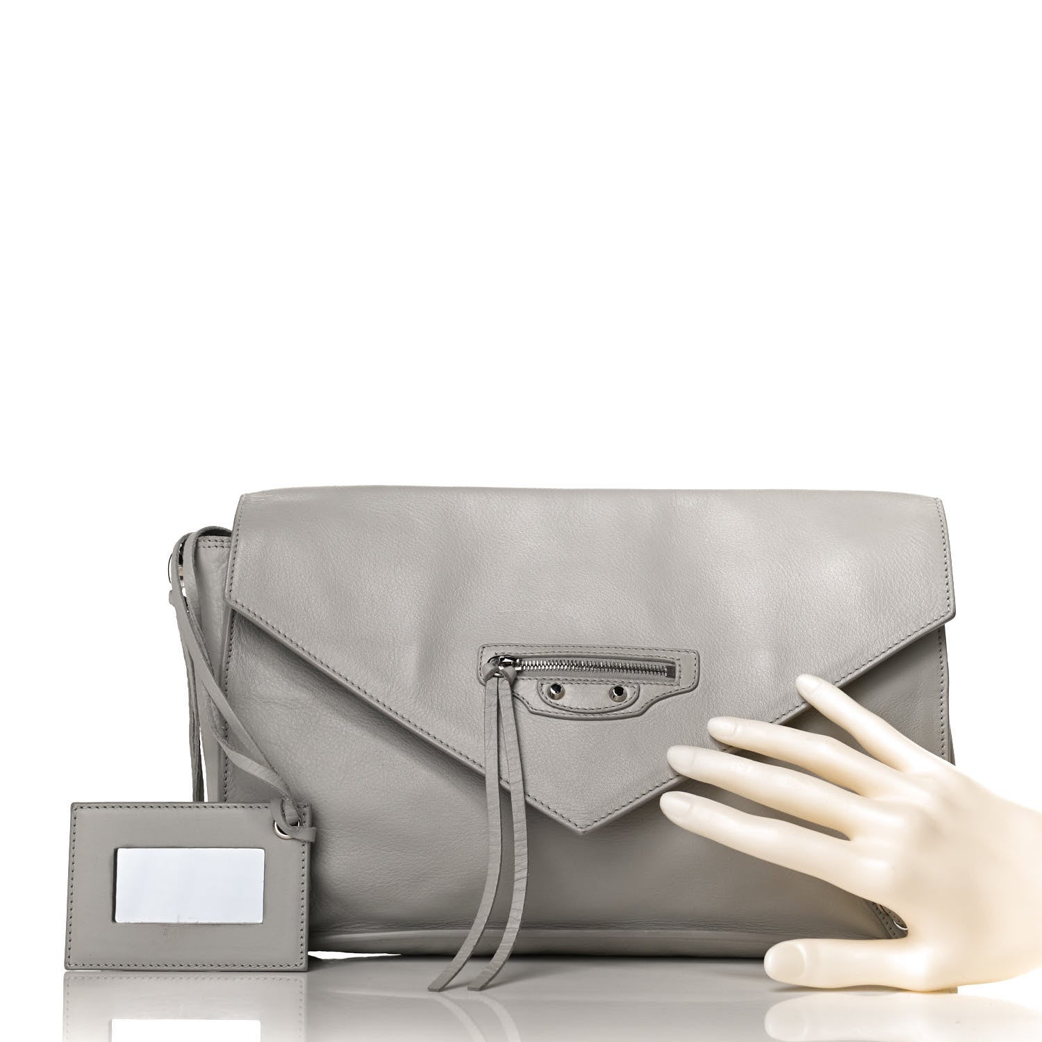 Balenciaga Veau Papier Sight Clutch Gris Metal 5 of 13
