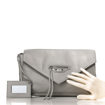 Balenciaga Veau Papier Sight Clutch Gris Metal 5 of 13