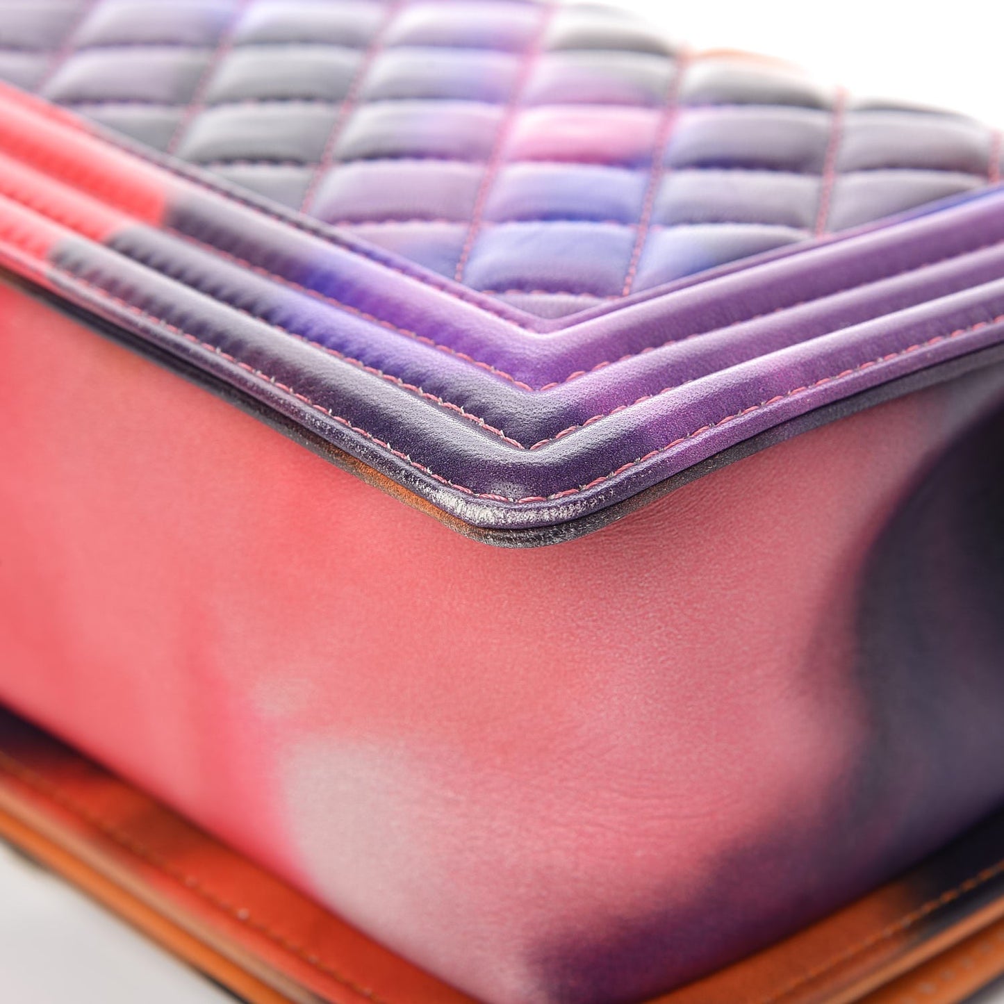 Lambskin Quilted Medium Flower Power Boy Flap