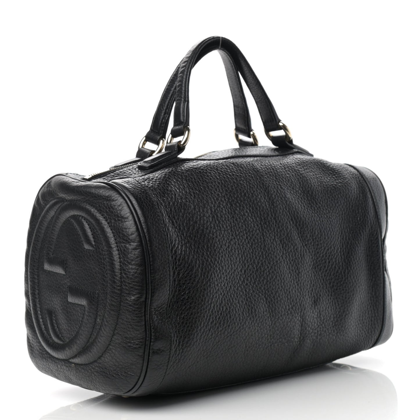 Pebbled Calfskin Medium Soho Boston Black