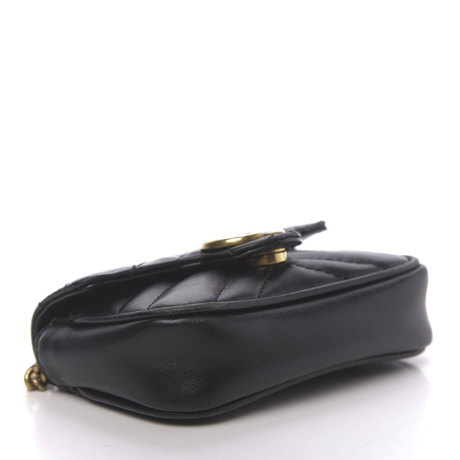 Gucci Calfskin Matelasse GG Marmont 2.0 Coin Purse On A Chain Black 4 of 9