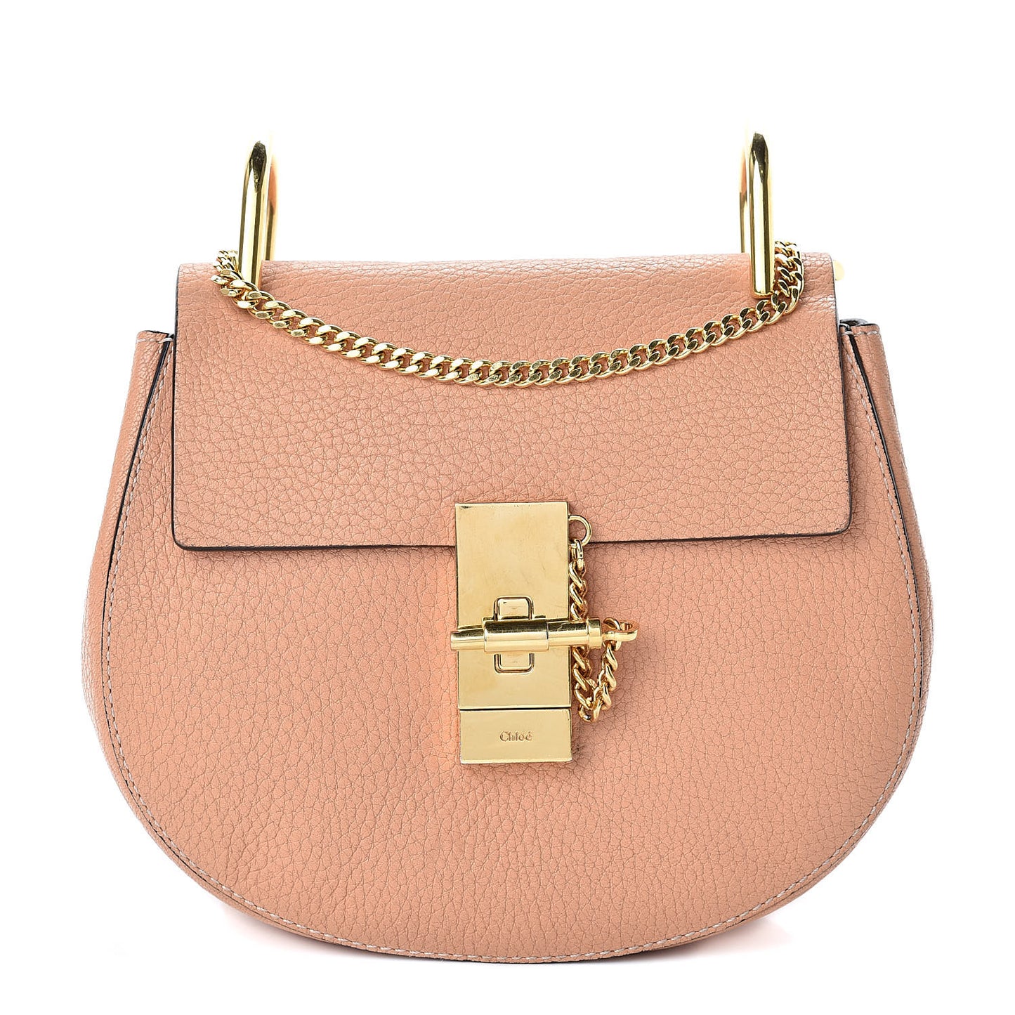 Grained Lambskin Mini Drew Shoulder Bag Gingerbread