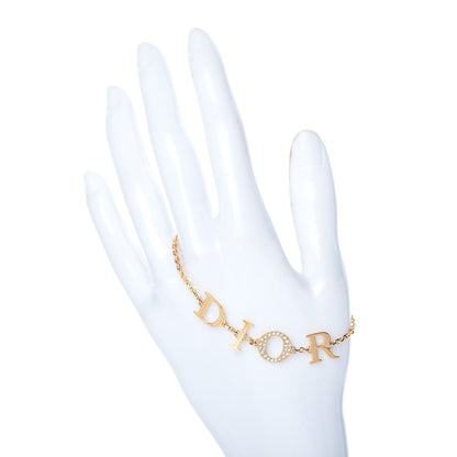 Christian Dior Crystal Logo Bracelet Gold 2 of 4