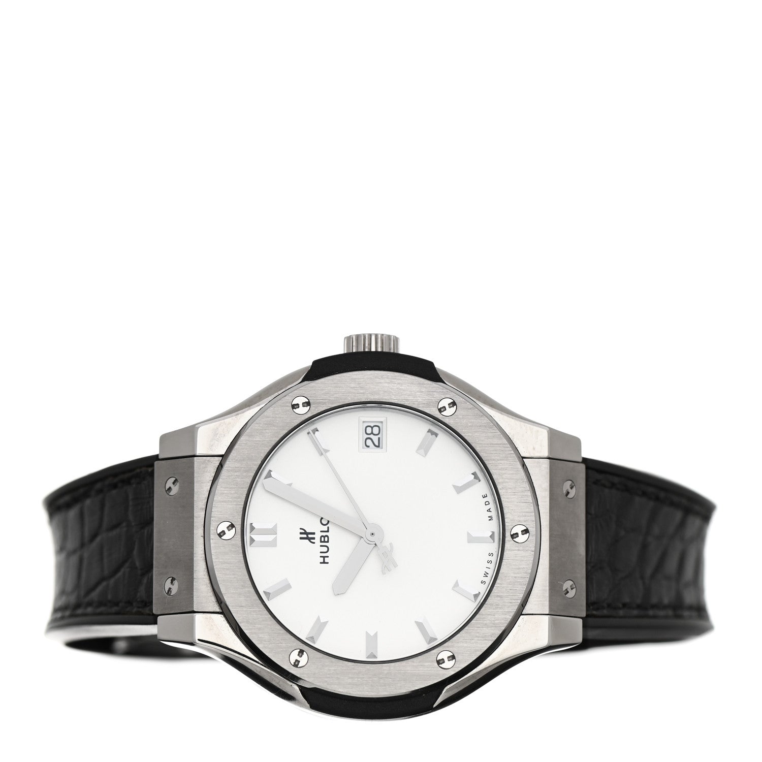 Hublot Titanium Alligator 33mm Classic Fusion Quartz Watch 581.NX.2611.RX 2 of 4