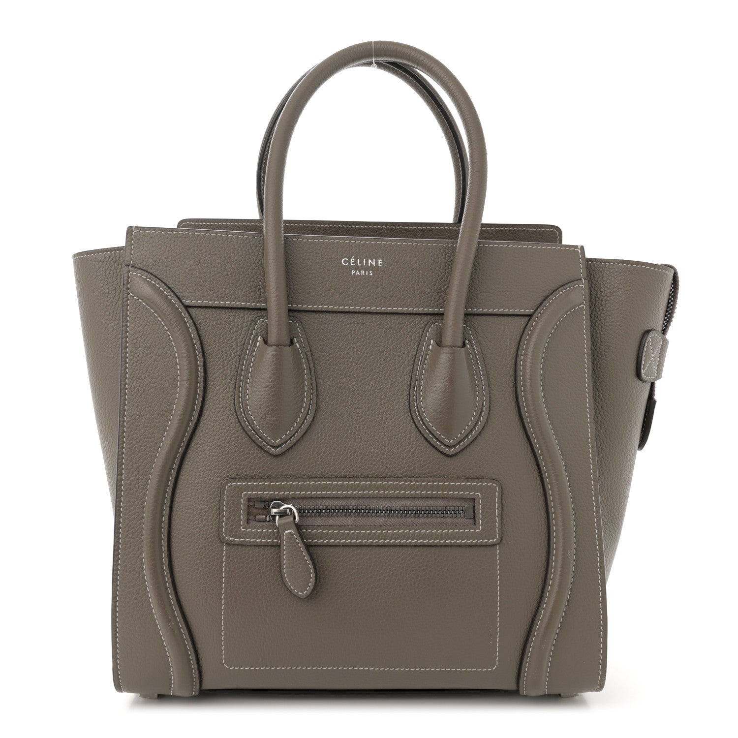 Celine Drummed Calfskin Micro Luggage Souris 1 of 13