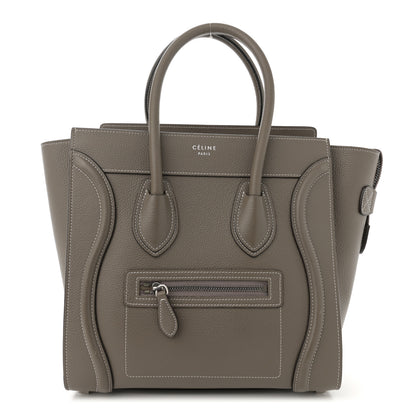 Celine Drummed Calfskin Micro Luggage Souris 1 of 13