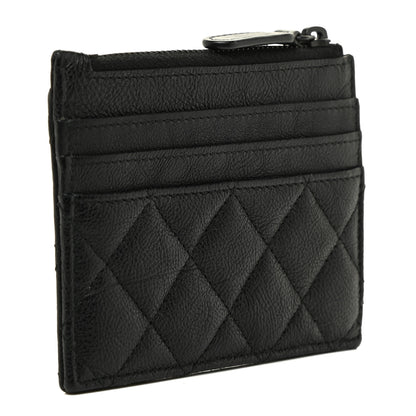Chanel Crinkled Calfskin Quilted CC Zip Card Holder So Black 3 of 11
