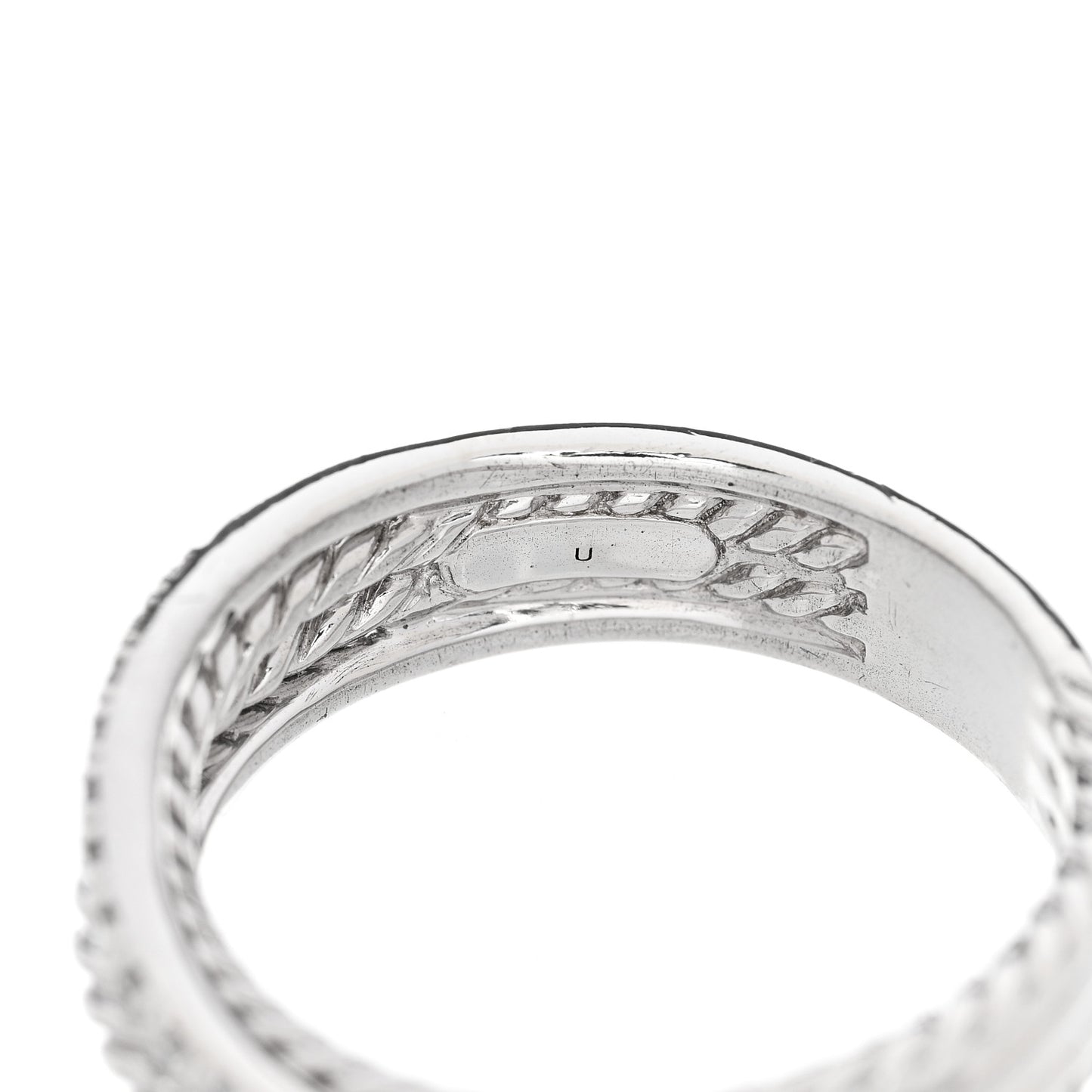 Sterling Silver Diamond 7mm Crossover Ring 59 8.75