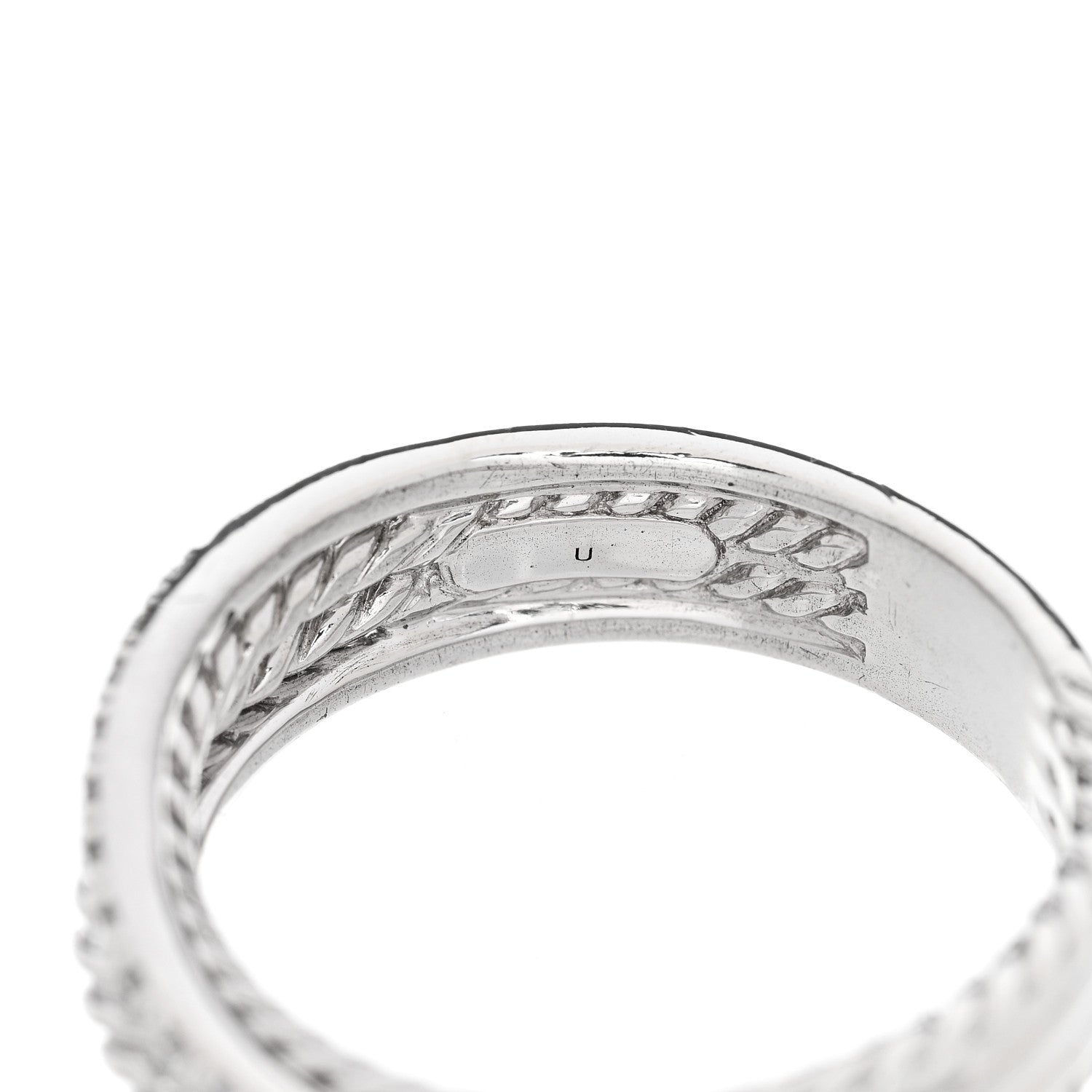 David Yurman Sterling Silver Diamond 7mm Crossover Ring 59 8.75 5 of 5
