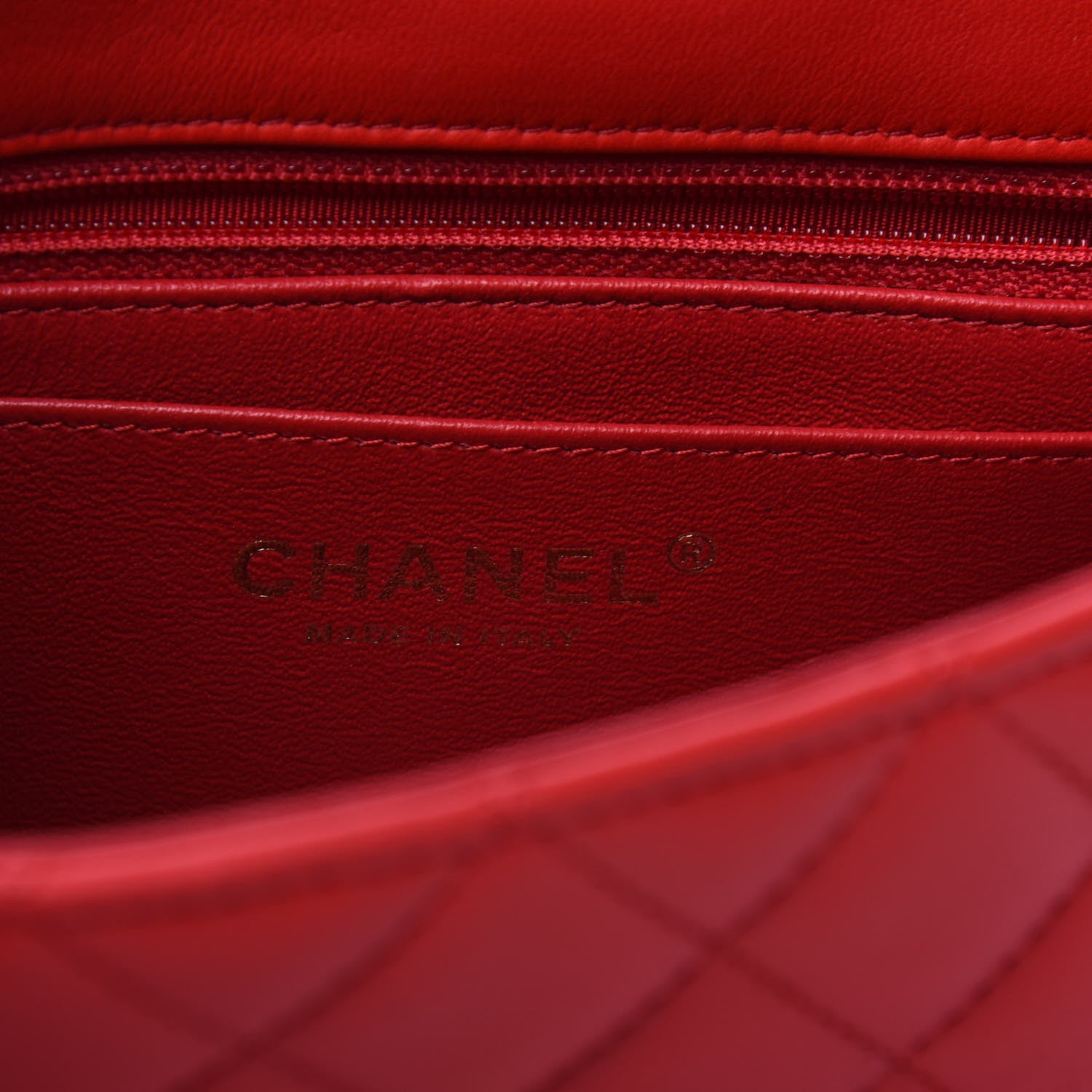 Chanel Lambskin Quilted Mini Rectangular Flap Red 6 of 10