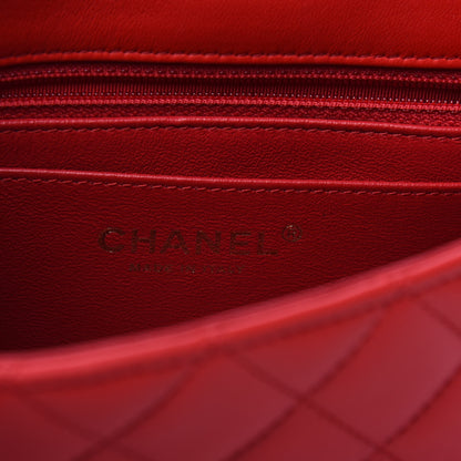 Chanel Lambskin Quilted Mini Rectangular Flap Red 6 of 9