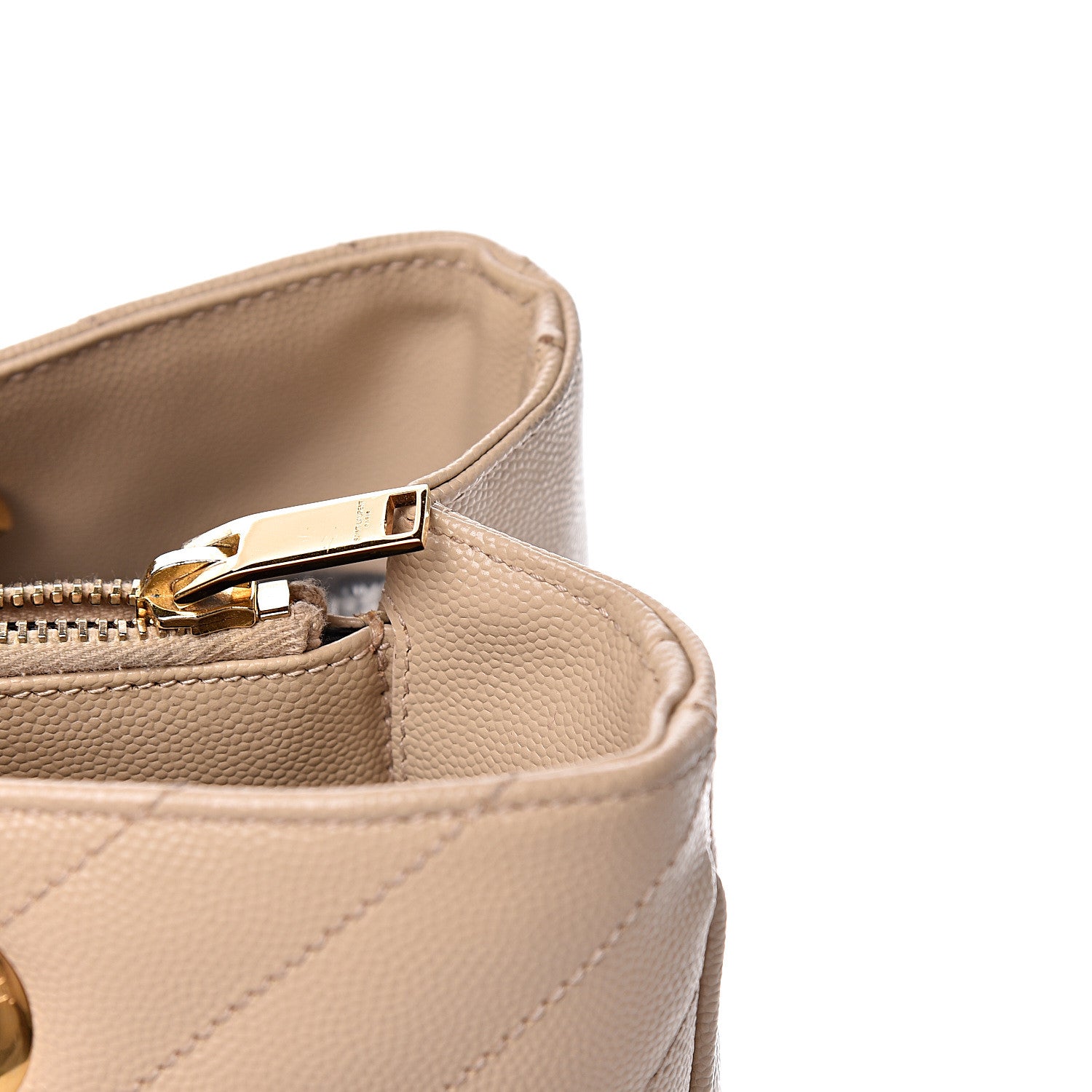 Saint Laurent Grain De Poudre Matelasse Chevron Monogram Shopping Bag Nude Powder 14 of 17