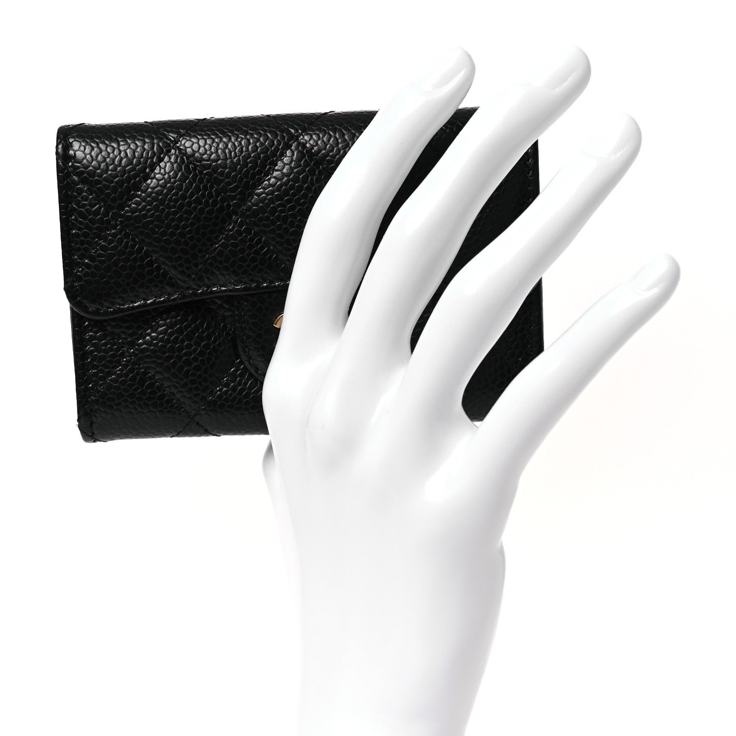 Chanel Caviar Quilted Flap Card Holder Wallet Black 2 of 12