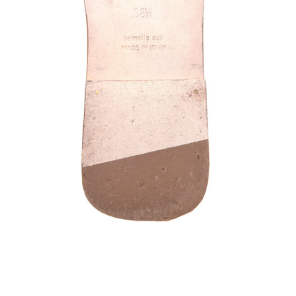 Hermes Box Calfskin Oran Sandals 38.5 Gold 10 of 16