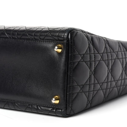 Christian Dior Lambskin Cannage Large Lady Dior Black 8 of 9
