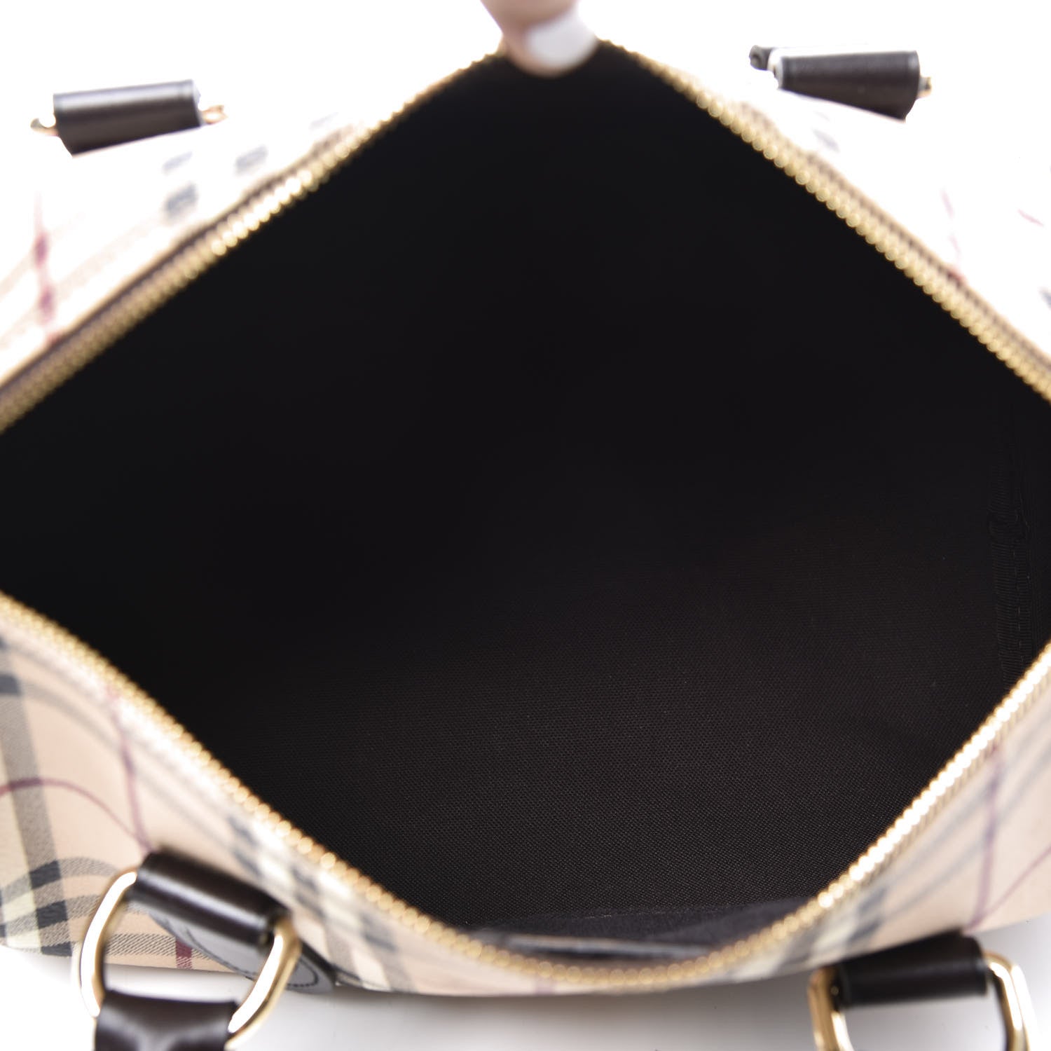 Burberry Haymarket Check Small Chester Bowling Bag Chocolate 4 of 9