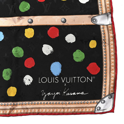 Louis Vuitton LV X YK Silk Monogram Dots Square Scarf 90 Black 2 of 4