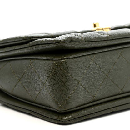 Chanel Caviar Quilted Mini Coco First Flap Khaki 9 of 12