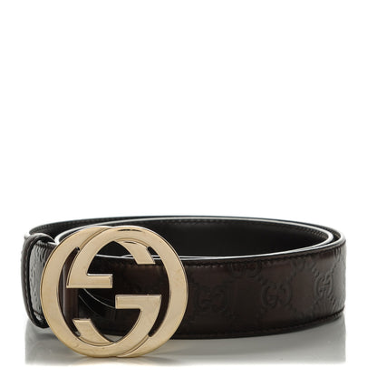 Gucci Guccissima Interlocking G 40mm Belt 90 36 Dark Brown 1 of 6