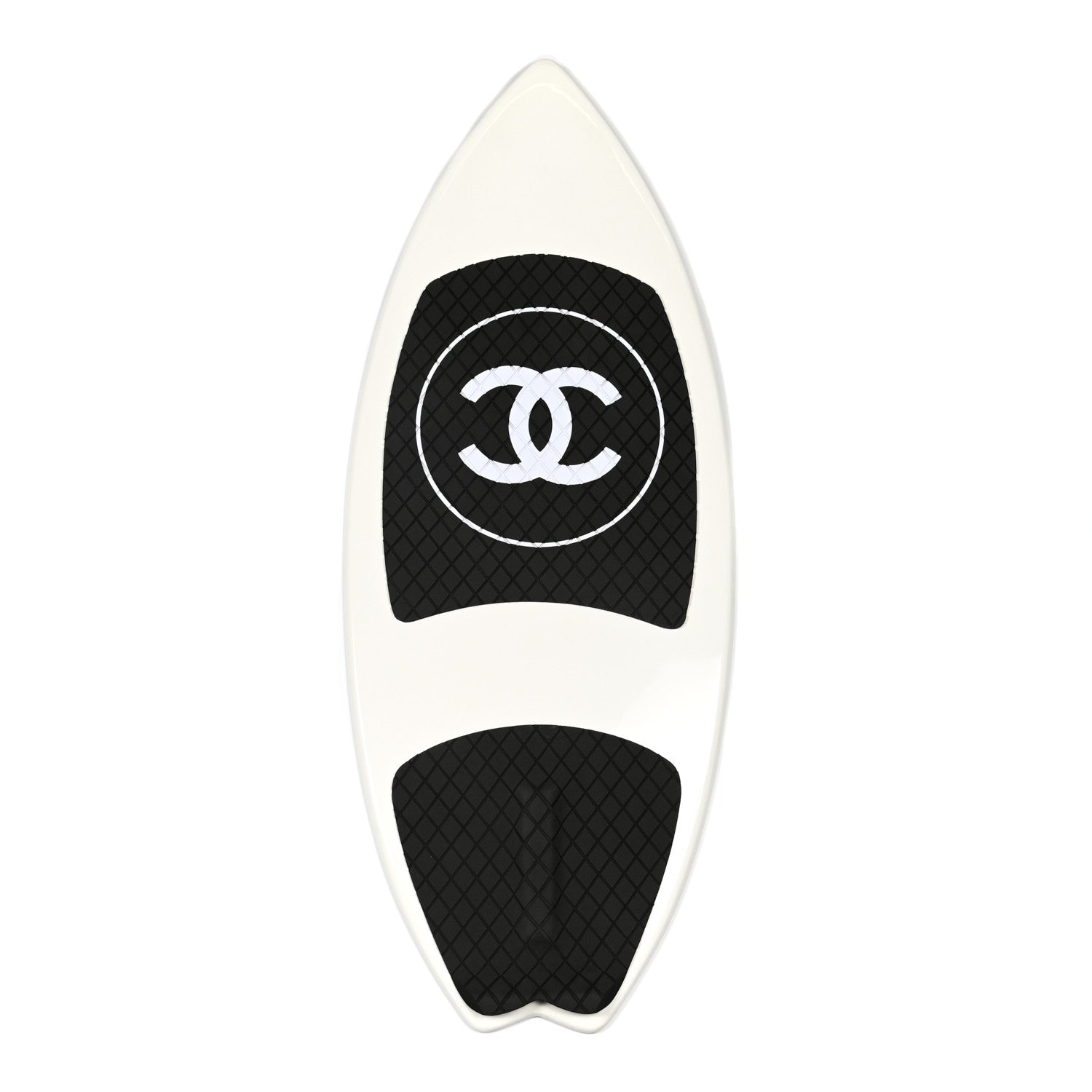 Chanel PVC Carbon Vinyl Acetate Wakesurf Surfboard Black White 1 of 7