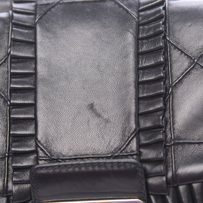 Christian Dior Lambskin Cannage Ruffle New Lock Flap Black 8 of 11