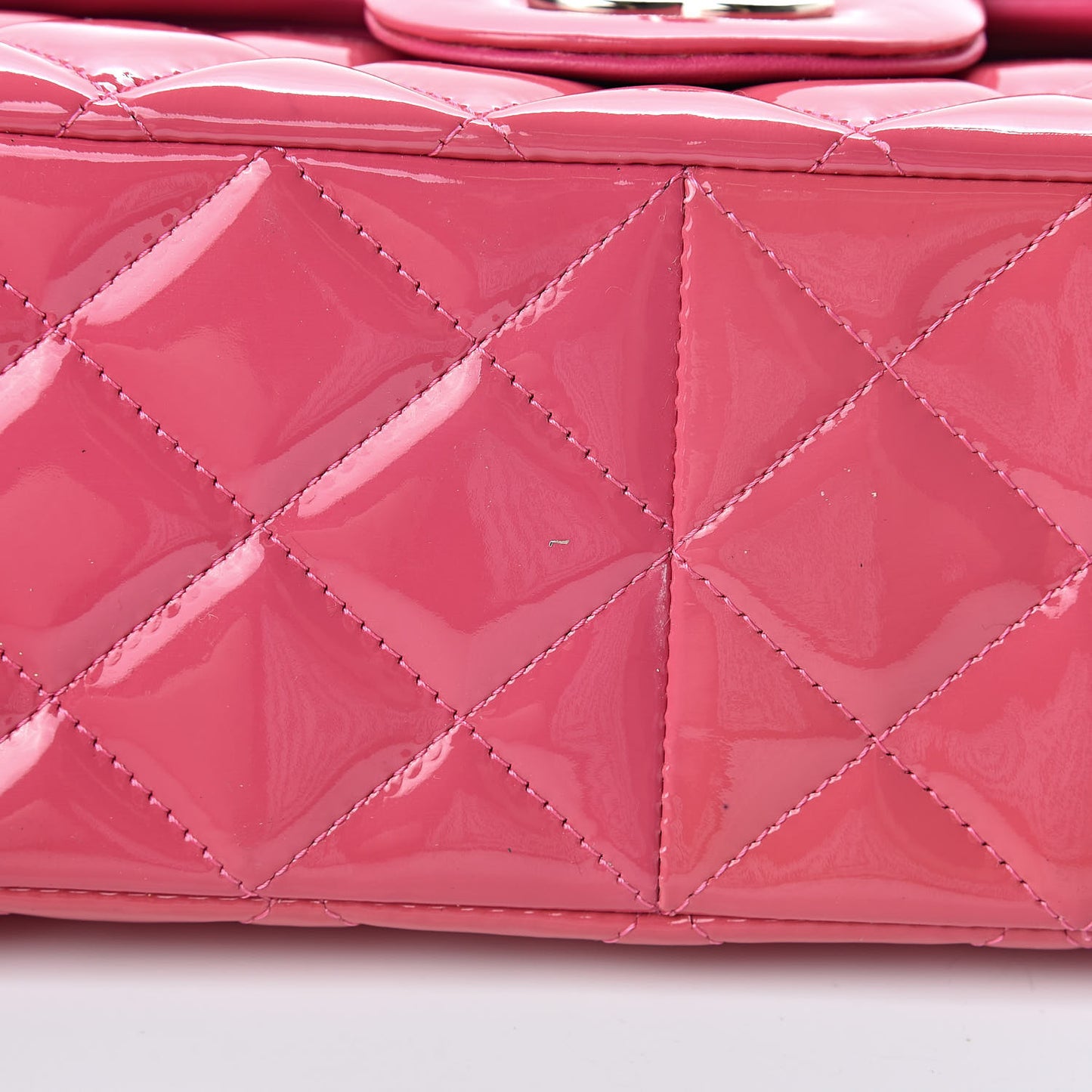 Patent Quilted Jumbo Double Flap Pink