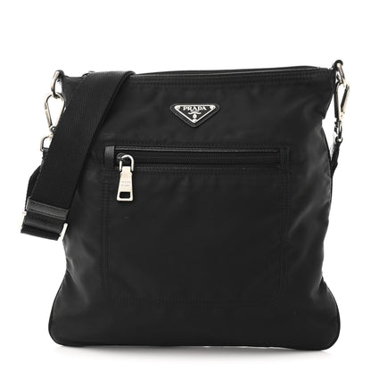 Prada Nylon Flat Messenger Bag Black 1 of 11