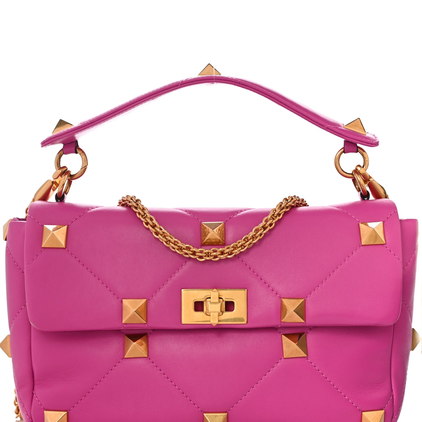 Nappa Large Roman Stud Shoulder Bag Radiant Orchid