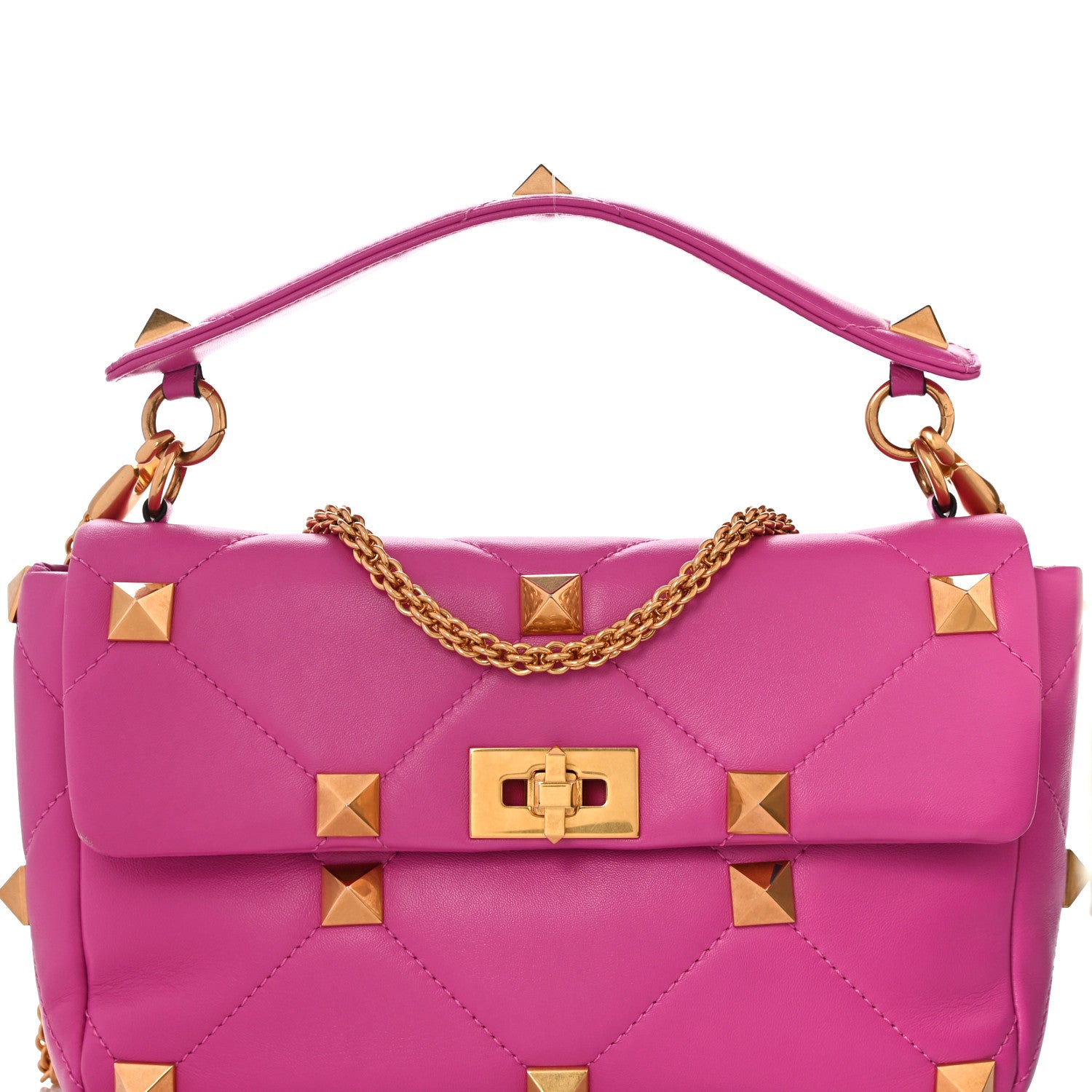 Valentino Garavani Nappa Large Roman Stud Shoulder Bag Radiant Orchid 7 of 9