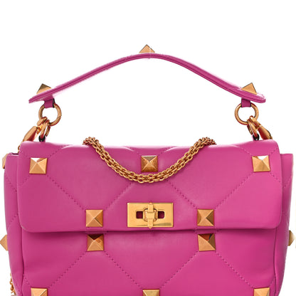 Valentino Garavani Nappa Large Roman Stud Shoulder Bag Radiant Orchid 7 of 9